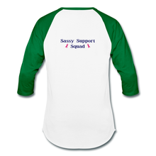Load image into Gallery viewer, Support Squad Baseball T-Shirt - white/kelly green