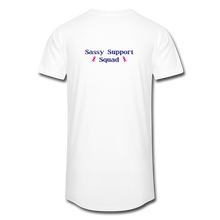 Load image into Gallery viewer, Men’s Long Body Sassy Support Squad Member Tee - white
