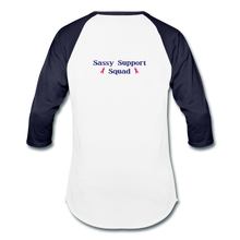 Load image into Gallery viewer, Support Squad Baseball T-Shirt - white/navy

